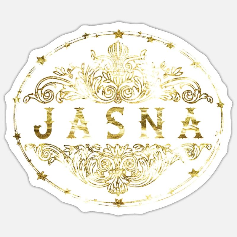 Jasna - Sticker Größe S (10 x 10 cm) - Mattweiß