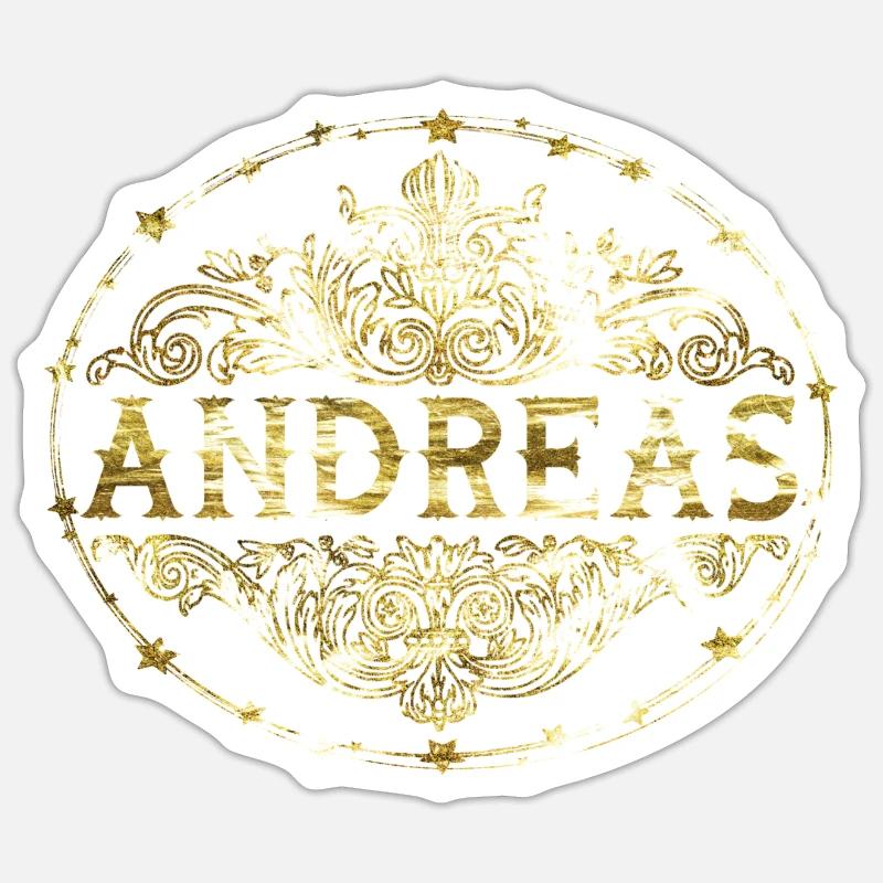 Andreas - Sticker taille S (10 x 10 cm) - blanc mat