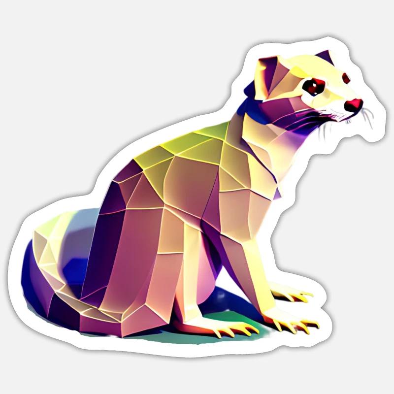 Furets polygonaux - Sticker taille S (10 x 10 cm) - blanc mat