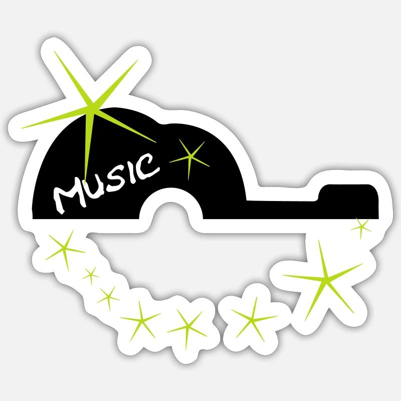 Star guitar - Sticker size S (10 x 10 cm) - white matte