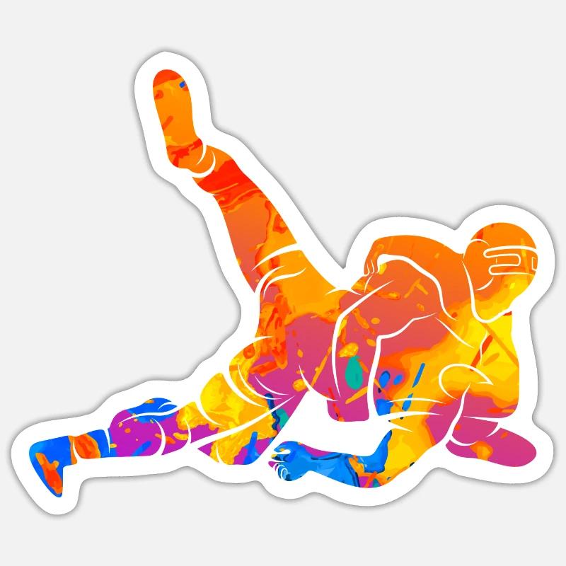 Lutte de grappling Arts martiaux - Sticker taille S (10 x 10 cm) - blanc mat