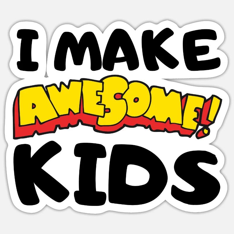 Comic Exclamations Awesome Lettering - Sticker size S (10 x 10 cm) - white matte