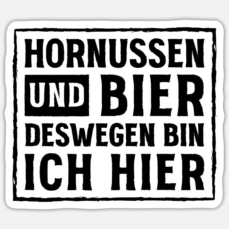 Hornussen und Bier Statement Design - Sticker Größe S (10 x 10 cm) - Mattweiß