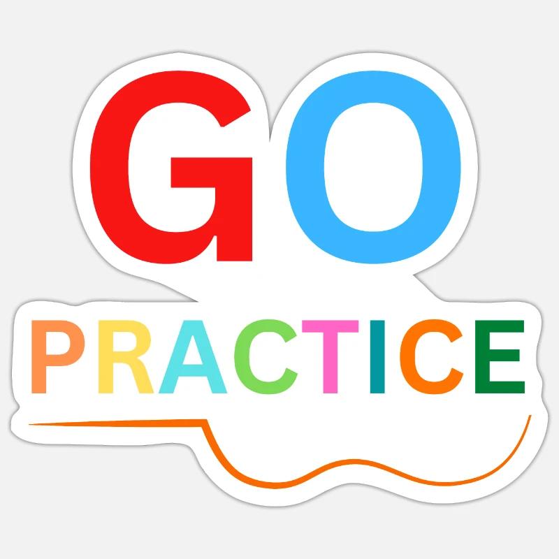 Practice Violin - Go Practice- Rainbow Text Sticker size S (10 x 10 cm)