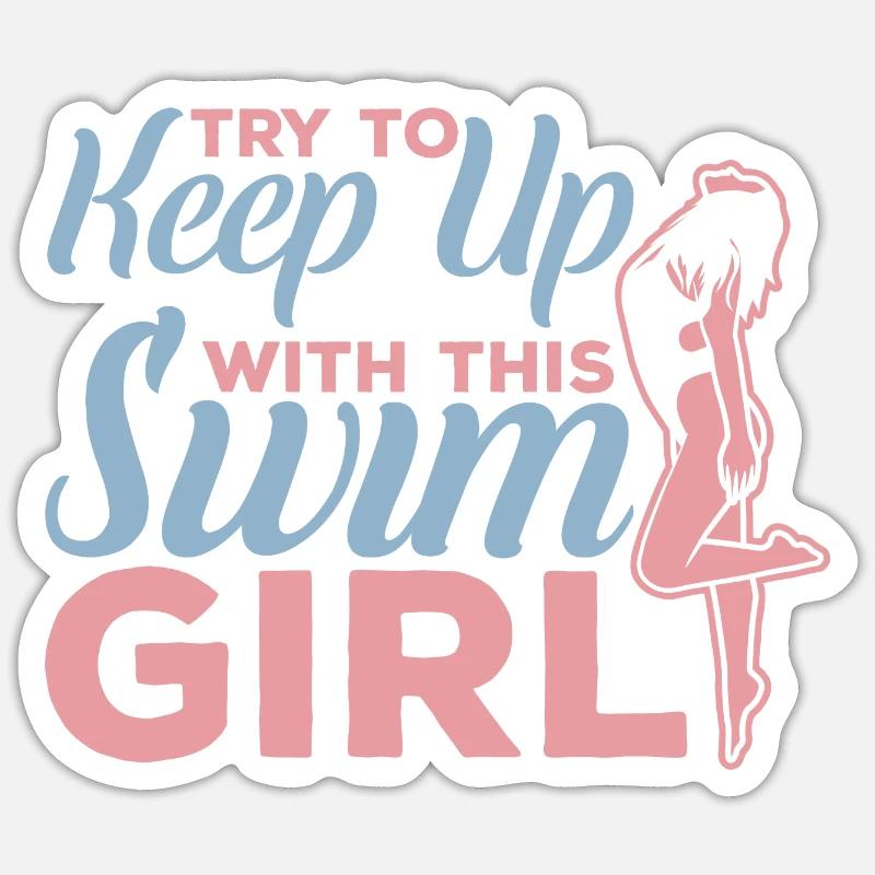 Nageur - Sticker taille S (10 x 10 cm) - blanc mat