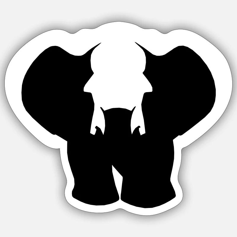 Little Elephant Cartoon Cute Vector 2 Sticker size S (10 x 10 cm)