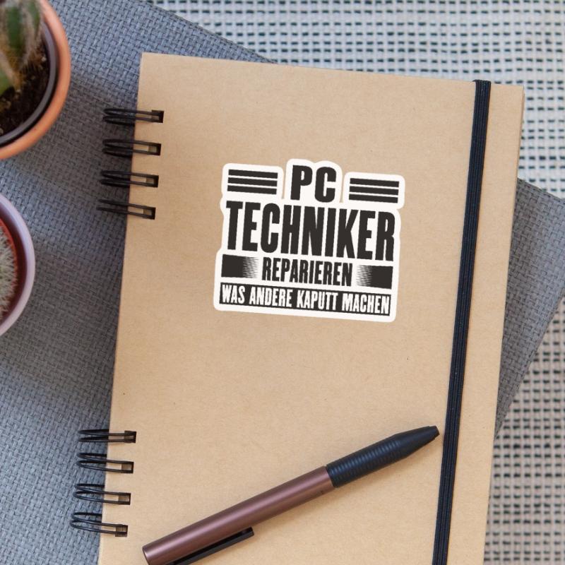 Service Technician Support Solution Devis Service PC Sticker taille S (10 x 10 cm)