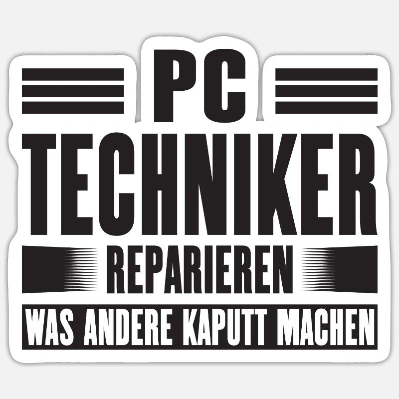 Servicetechniker Support Lösung Spruch Service PC - Sticker Größe S (10 x 10 cm) - Mattweiß