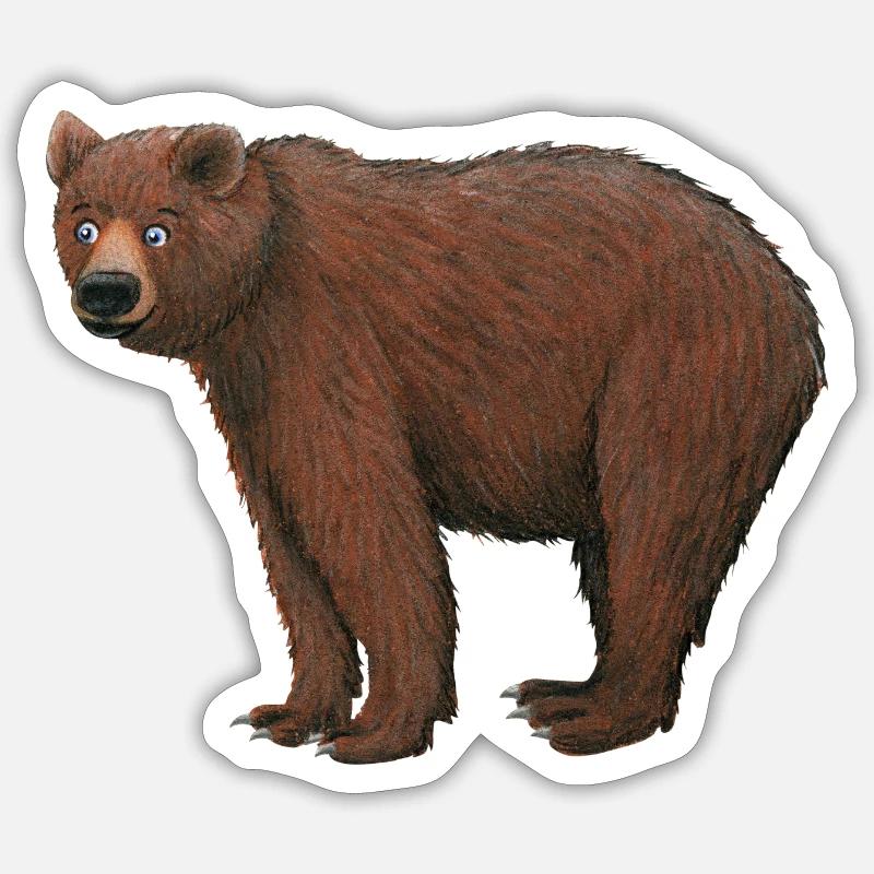 Braunbär - Sticker Größe S (10 x 10 cm) - Mattweiß