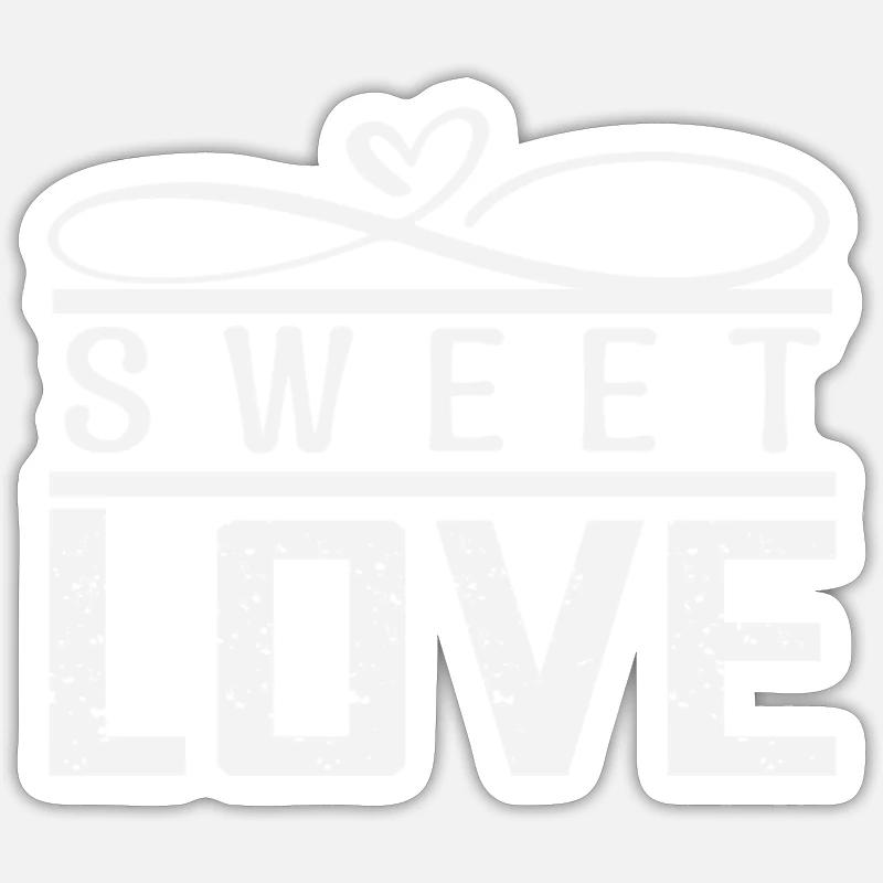 Amour doux - Sticker taille S (10 x 10 cm) - blanc mat