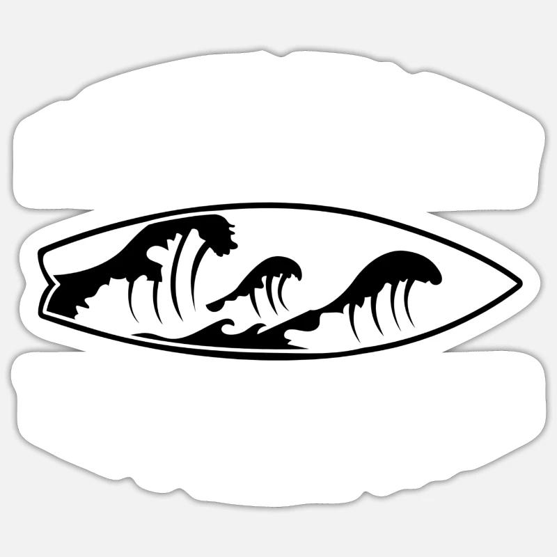 Surfer Surfboard Surfing Surfing Surfer - Sticker size S (10 x 10 cm) - white matte