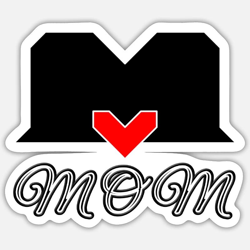 Herzlicher Muttertags-Design mit Liebe MOM Sticker Größe S (10 x 10 cm)