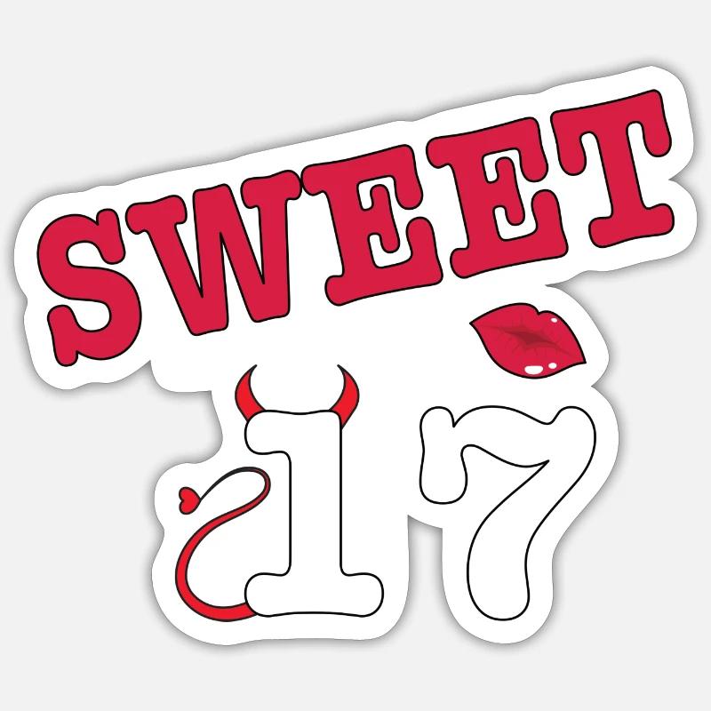 Doux 17 - Sticker taille S (10 x 10 cm) - blanc mat