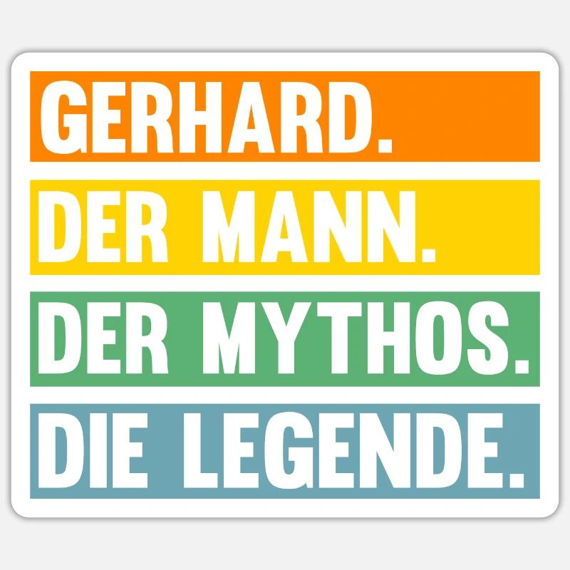 Gerhard - Sticker Größe S (10 x 10 cm) - Mattweiß