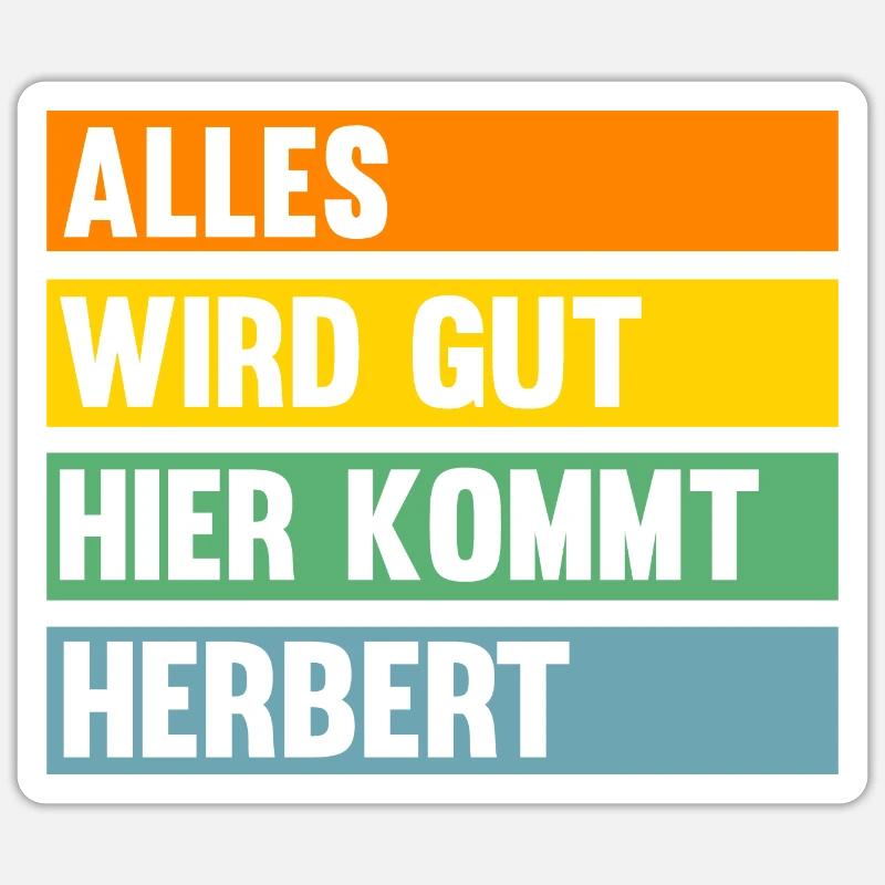 Herbert - Sticker Größe S (10 x 10 cm) - Mattweiß