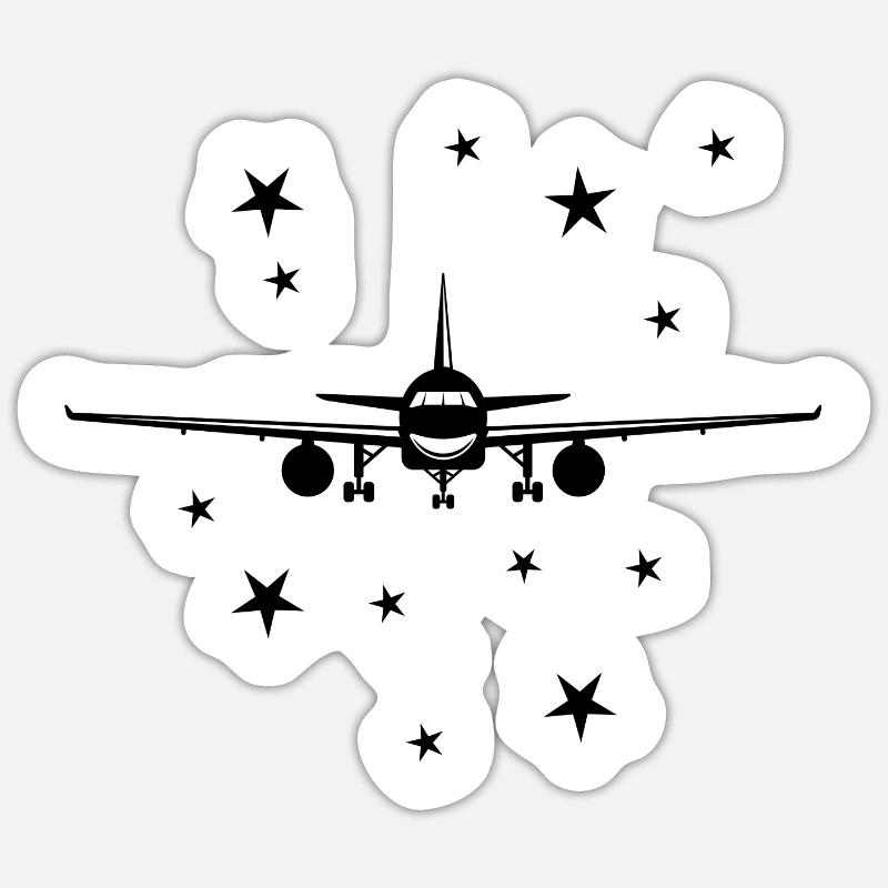 Aéronefs - Aéronefs de passagers - Sticker taille S (10 x 10 cm) - blanc mat