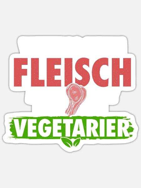 Sarkastisch Nicht Vegetarisch - Fun - Sticker Größe S (10 x 10 cm) - Mattweiß