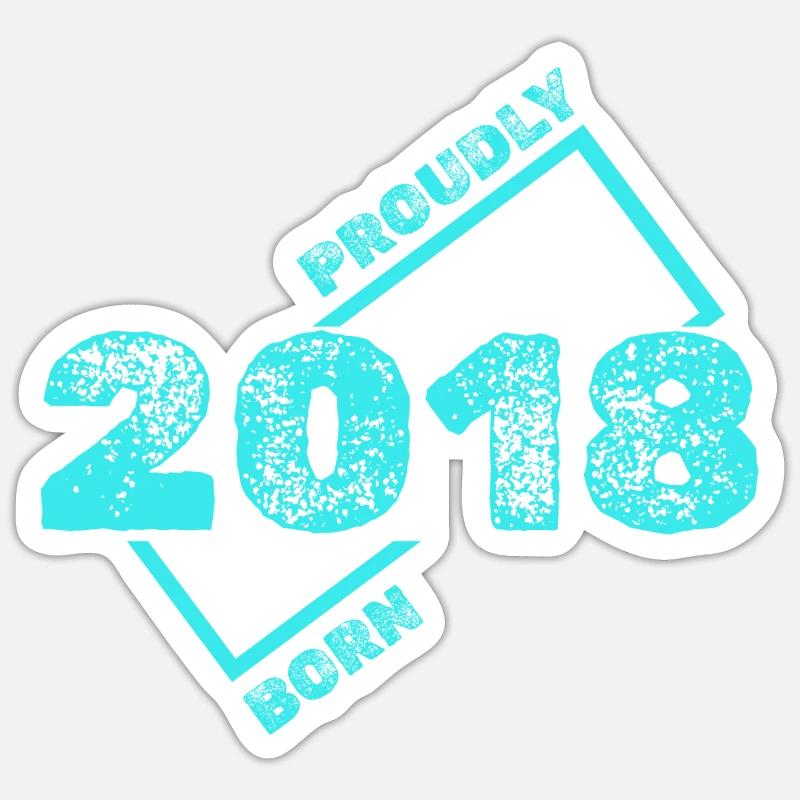 Né en 2018 - Sticker taille S (10 x 10 cm) - blanc mat