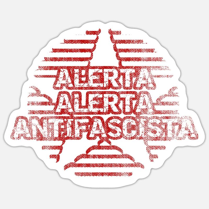 Stern der Antifa - Sticker Größe S (10 x 10 cm) - Mattweiß