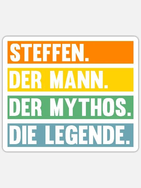 Steffen - Sticker Größe S (10 x 10 cm) - Mattweiß