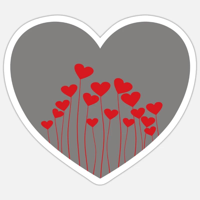 Make your heart bloom! - Sticker size S (10 x 10 cm) - white matte