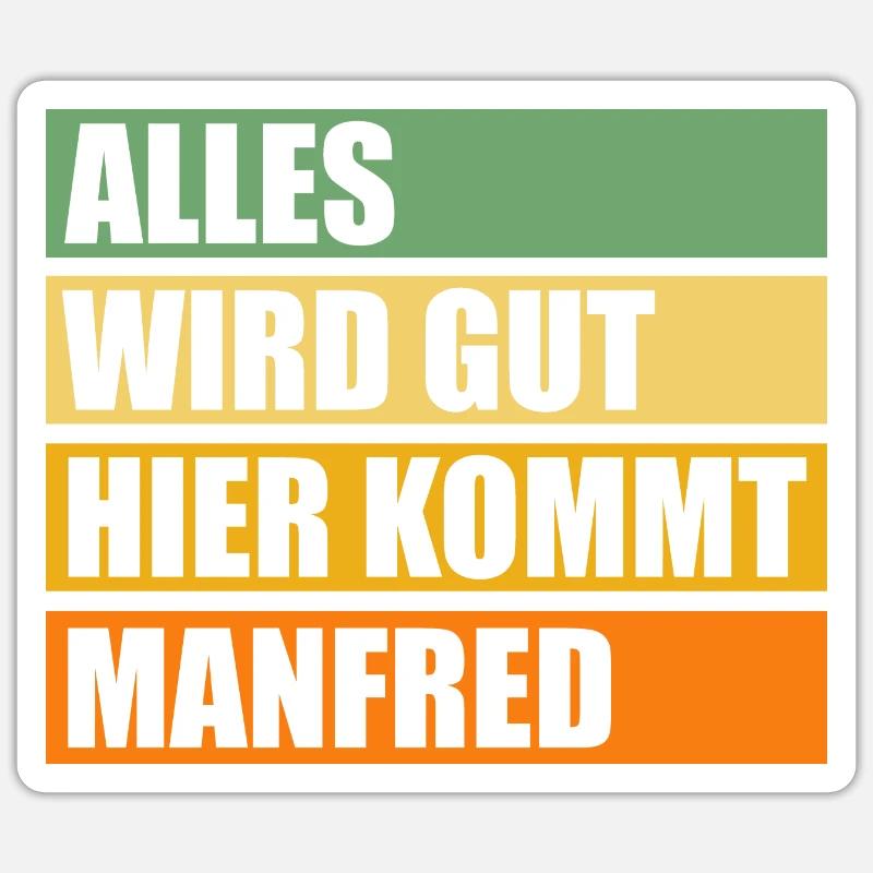 Manfred - Sticker Größe S (10 x 10 cm) - Mattweiß