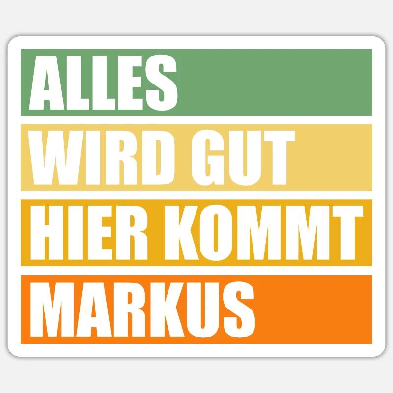 Markus - Sticker size S (10 x 10 cm) - white matte