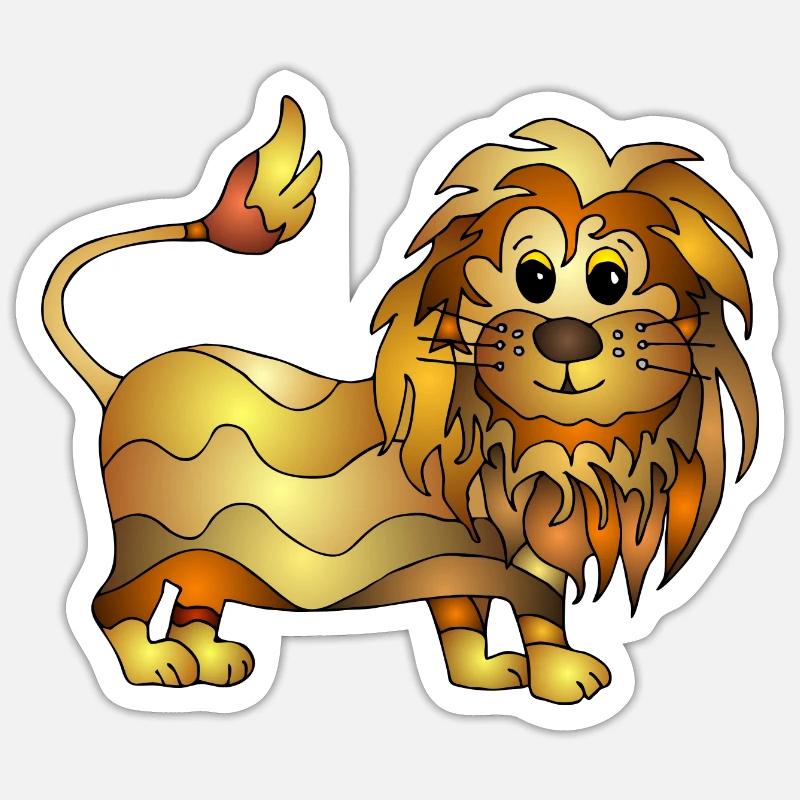 Lion - Sticker taille S (10 x 10 cm) - blanc mat