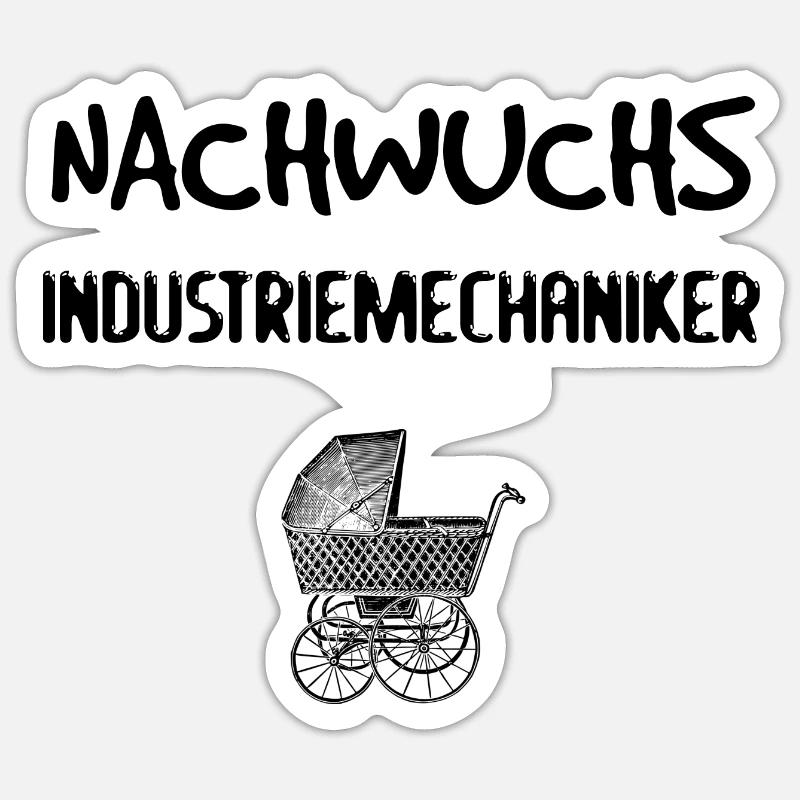 Nachwuchs Industriemechaniker Geschenk Geburt - Sticker Größe S (10 x 10 cm) - Mattweiß