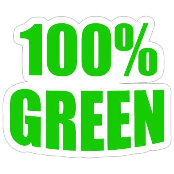 100 Green - Sticker Größe S (10 x 10 cm) - Mattweiß - Vorne
