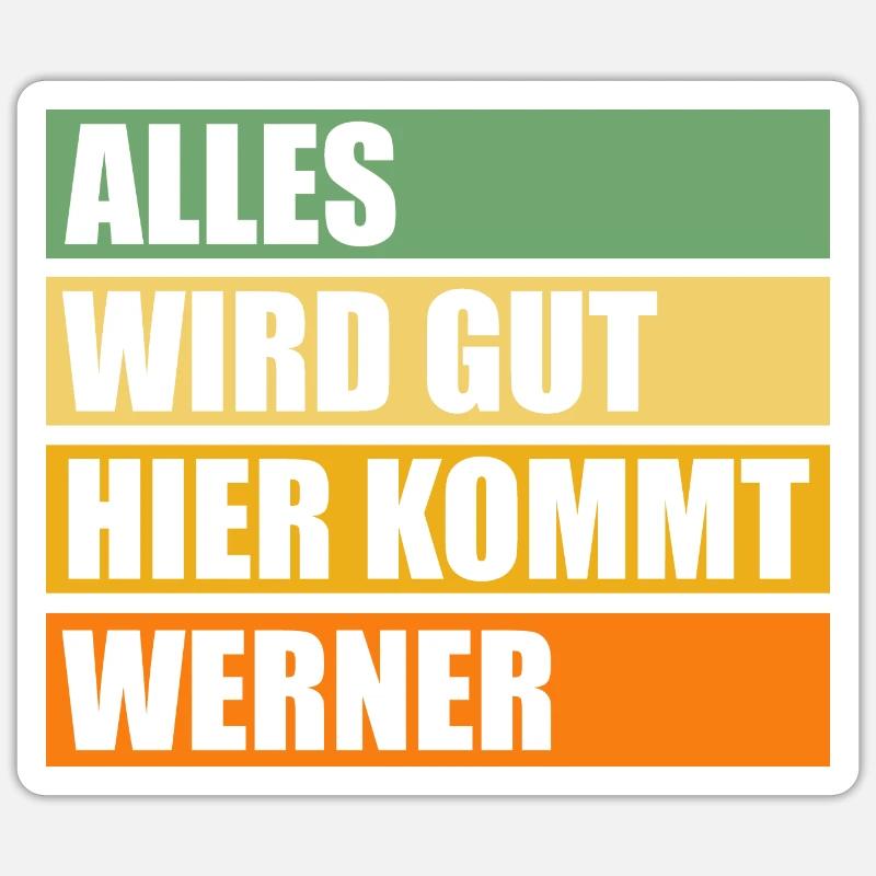 Werner - Sticker Größe S (10 x 10 cm) - Mattweiß