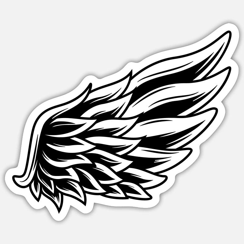 Aile - Sticker taille S (10 x 10 cm) - blanc mat