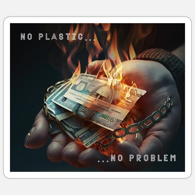 Kein Plastik, kein Problem - Sticker Größe S (10 x 10 cm) - Mattweiß