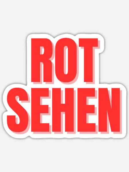 Rote Typografie Blickfang - Sticker Größe S (10 x 10 cm) - Mattweiß