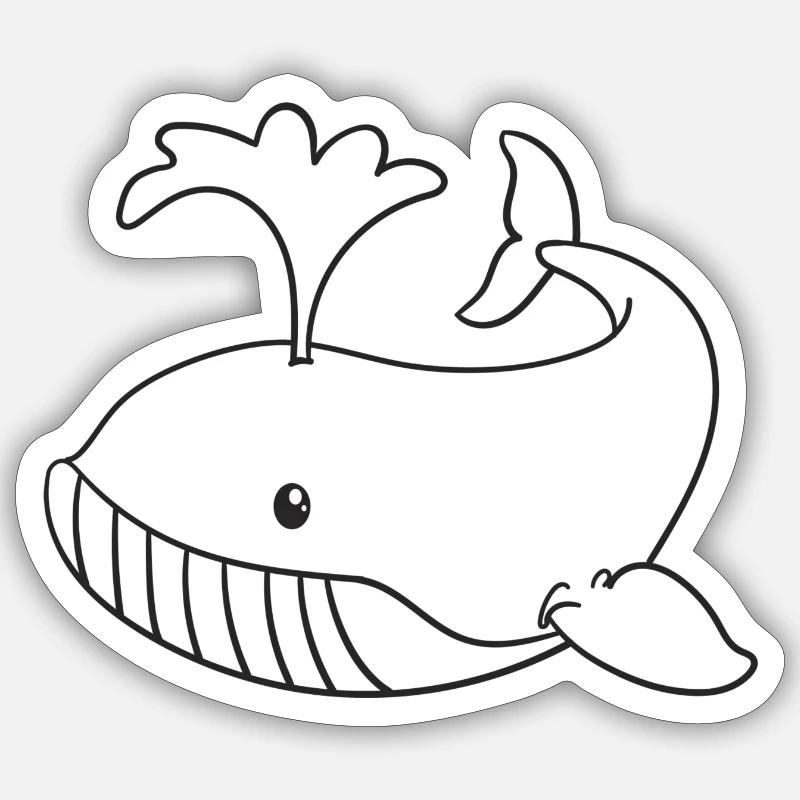 Wal, Wale, Geschenk, Geschenkidee - Sticker Größe S (10 x 10 cm) - Mattweiß