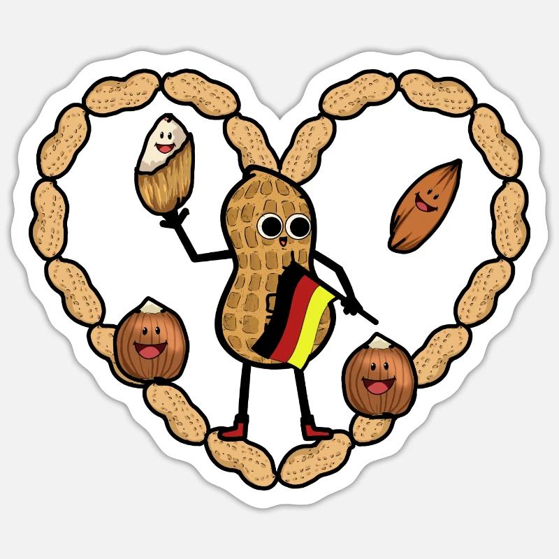 German Nut Peanut German Flag Nuts Sticker size S (10 x 10 cm)