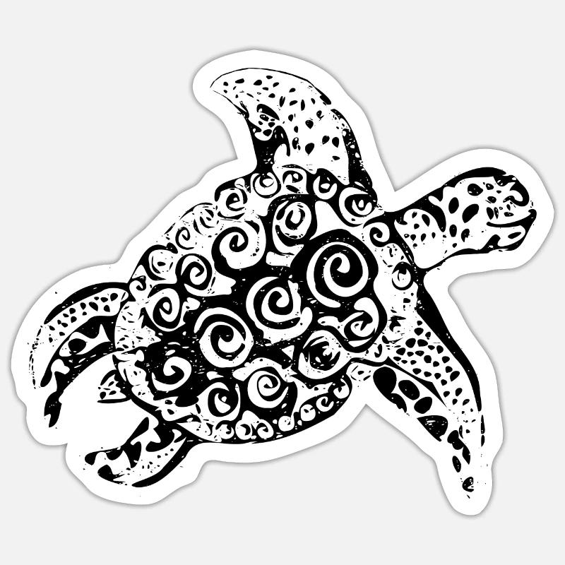 Smiling Tortuga | Smiling turtle - Sticker size S (10 x 10 cm) - white matte