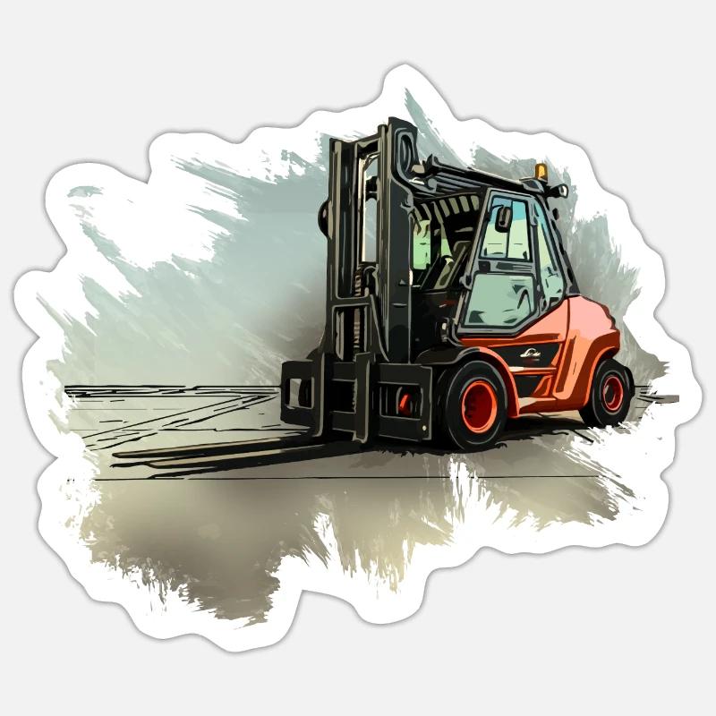 Chariot élévateur Sticker taille S (10 x 10 cm)