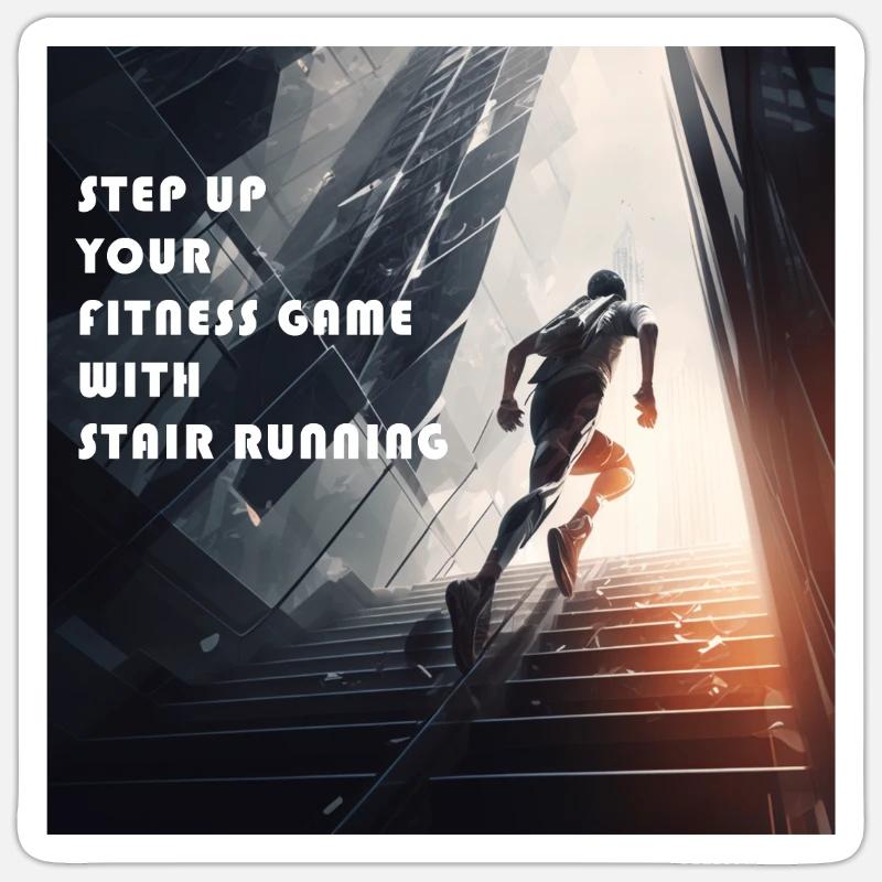 Towerrunning, Treppensteigen Elite Workout - Sticker Größe S (10 x 10 cm) - Mattweiß