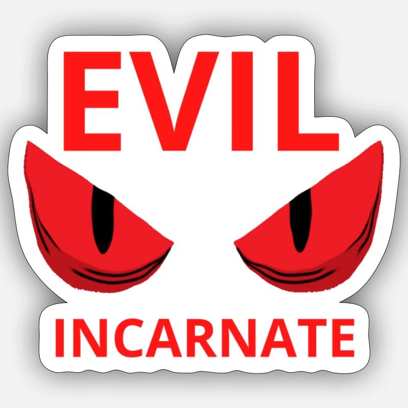 Evil Incarnate - Sticker size S (10 x 10 cm) - white matte
