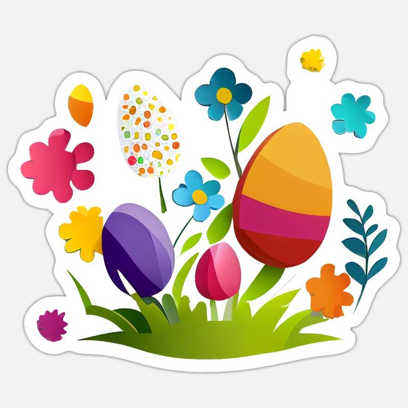 Cute design baby egg for Easter and spring Sticker size S (10 x 10 cm)