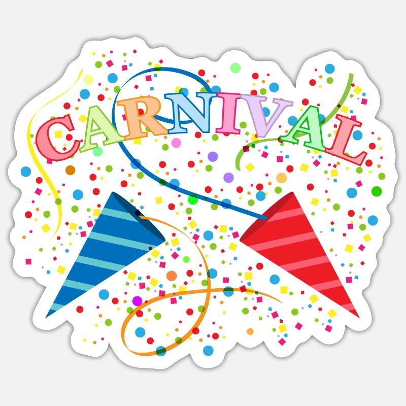 Karneval bunt Konfetti - Sticker Größe S (10 x 10 cm) - Mattweiß