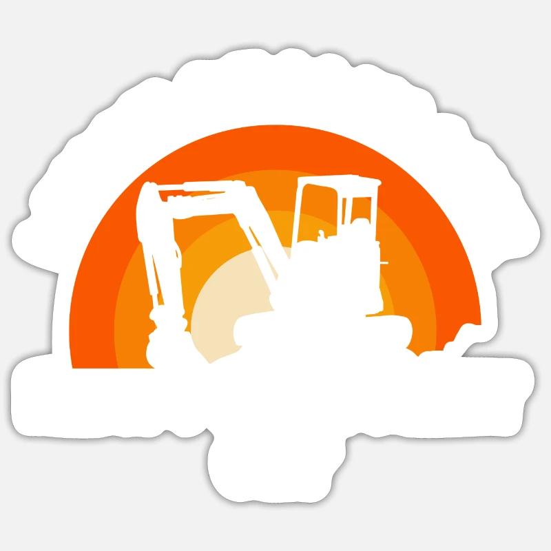 Construction machinery operator Excavator driver Excavator driver Construction workers Sticker size S (10 x 10 cm)