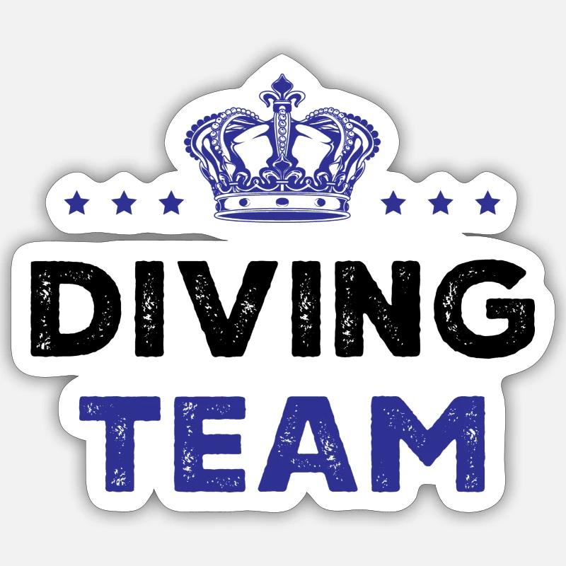 Diving Team - Sticker Größe S (10 x 10 cm) - Mattweiß
