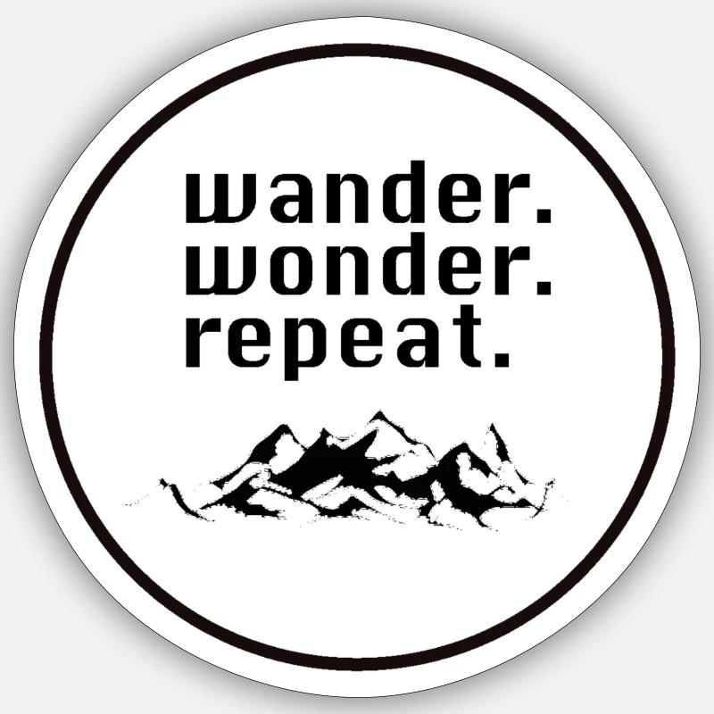 wander.wonder.repeat Sticker taille S (10 x 10 cm)