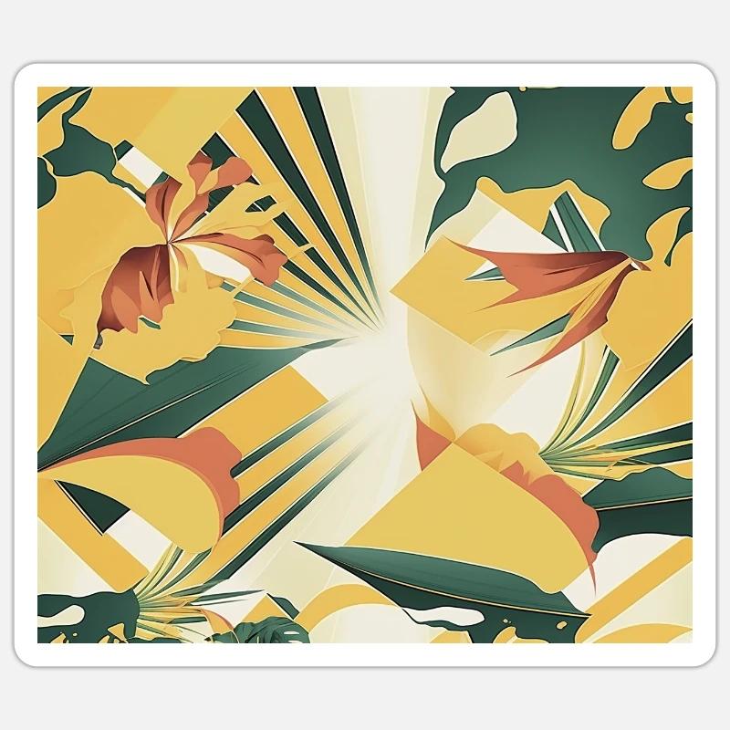 Tropical Yellow, and Green shapes 4 Sticker size S (10 x 10 cm)
