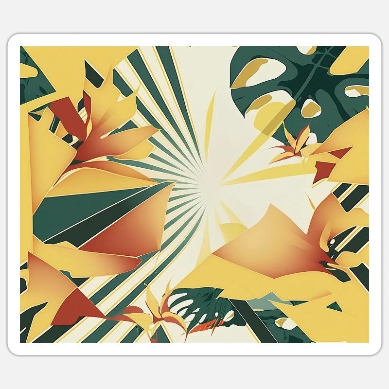Tropical Yellow, and Green shapes 1 Sticker size S (10 x 10 cm)