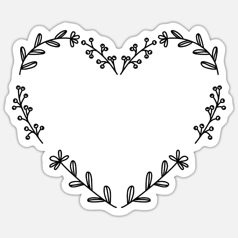 Herz - Sticker Größe S (10 x 10 cm) - Mattweiß