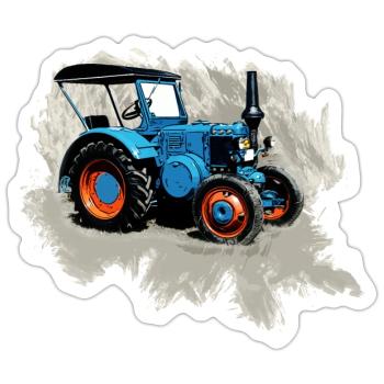 Traktor Lanz - Sticker Größe S (10 x 10 cm) - Mattweiß - Vorne