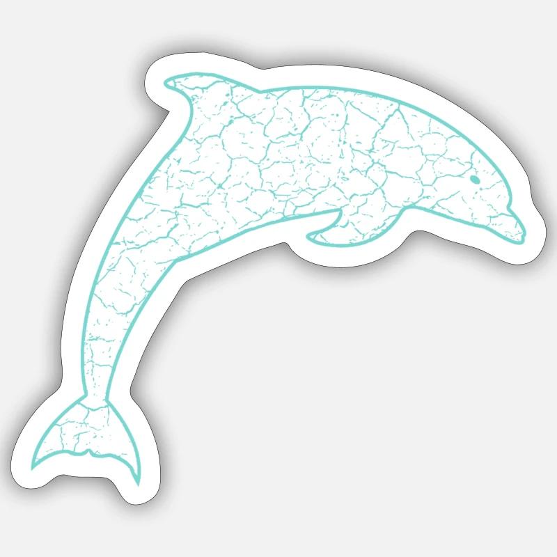 Delfin - Sticker Größe S (10 x 10 cm) - Mattweiß